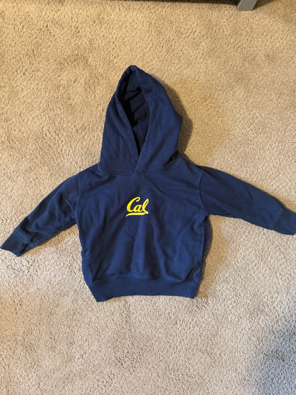 Navy Kids Hoodie with Yellow Logo